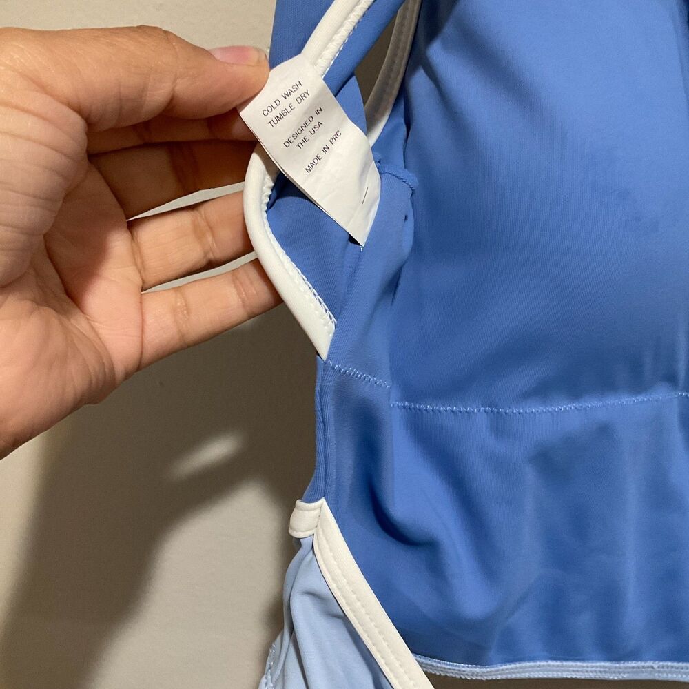 YLLW - YELLOW THE LABEL Colorblock Sports Bra Workout Top in Blue Size Large - Picture 5 of 8